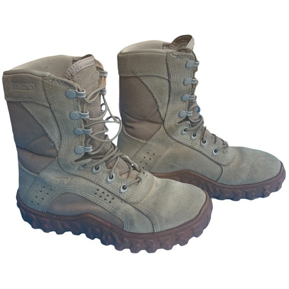 Rocky Shoes Us Military Rocky 5 S2v Desert Tan Special Ops Vented Combat Boots Woman Sz 5